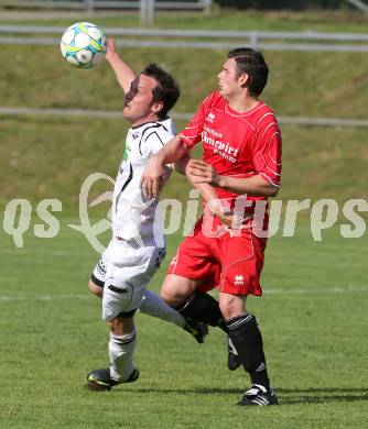 Fussball Unterliga Ost. Ludmannsdorf gegen Woelfnitz. Michael Sablatnik(Ludmannsdorf), Guenther Zussner (Woelfnitz). Ludmannsdorf, am 9.5.2013.
Foto: Kuess
---
pressefotos, pressefotografie, kuess, qs, qspictures, sport, bild, bilder, bilddatenbank