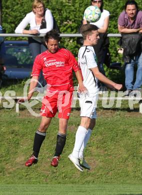 Fussball Unterliga Ost. Ludmannsdorf gegen Woelfnitz. Markus Partl (Ludmannsdorf), Florian Kogler (Woelfnitz). Ludmannsdorf, am 9.5.2013.
Foto: Kuess
---
pressefotos, pressefotografie, kuess, qs, qspictures, sport, bild, bilder, bilddatenbank