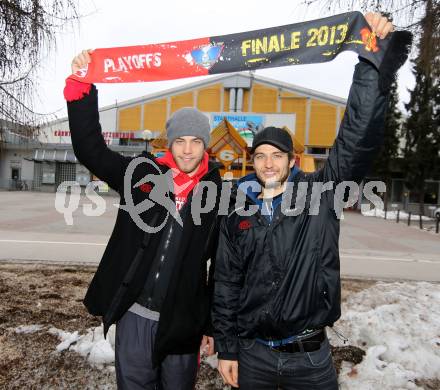 EBEL Eishockey Bundesliga. KAC. Thomas Hundertpfund, Raphael Herburger. Klagenfurt, 29.3.2013.
Foto: Kuess
---
pressefotos, pressefotografie, kuess, qs, qspictures, sport, bild, bilder, bilddatenbank