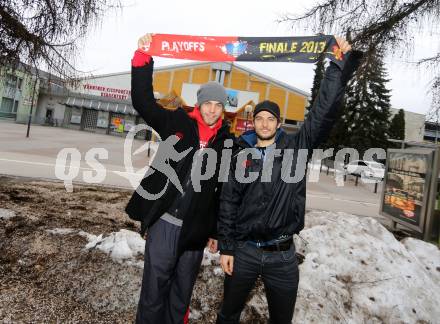 EBEL Eishockey Bundesliga. KAC. Thomas Hundertpfund, Raphael Herburger. Klagenfurt, 29.3.2013.
Foto: Kuess
---
pressefotos, pressefotografie, kuess, qs, qspictures, sport, bild, bilder, bilddatenbank