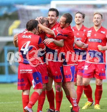 Fussball Regionalliga. SK Austria Klagenfurt gegen SAK.  Torjubel Christian Dlopst (SAK). Klagenfurt, 12.5.2013.
Foto: Kuess
---
pressefotos, pressefotografie, kuess, qs, qspictures, sport, bild, bilder, bilddatenbank