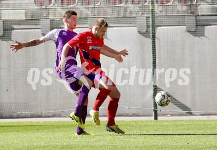 Fussball Regionalliga. SK Austria Klagenfurt gegen SAK. Marco Leininger,  (Austria Klagenfurt), Darijo Biscan (SAK). Klagenfurt, 12.5.2013.
Foto: Kuess
---
pressefotos, pressefotografie, kuess, qs, qspictures, sport, bild, bilder, bilddatenbank