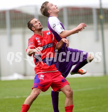 Fussball Regionalliga. SK Austria Klagenfurt gegen SAK.  Jakob Hohenberger, (Austria Klagenfurt), Marjan Kropiunik  (SAK). Klagenfurt, 12.5.2013.
Foto: Kuess
---
pressefotos, pressefotografie, kuess, qs, qspictures, sport, bild, bilder, bilddatenbank