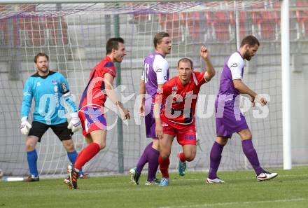 Fussball Regionalliga. SK Austria Klagenfurt gegen SAK.  Torjubel Christian Dlopst (SAK). Klagenfurt, 12.5.2013.
Foto: Kuess
---
pressefotos, pressefotografie, kuess, qs, qspictures, sport, bild, bilder, bilddatenbank