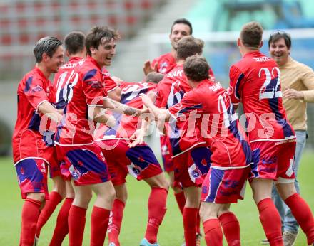 Fussball Regionalliga. SK Austria Klagenfurt gegen SAK.  Jubel (SAK). Klagenfurt, 12.5.2013.
Foto: Kuess
---
pressefotos, pressefotografie, kuess, qs, qspictures, sport, bild, bilder, bilddatenbank