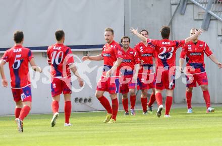 Fussball Regionalliga. SK Austria Klagenfurt gegen SAK.  Torjubel SAK. Klagenfurt, 12.5.2013.
Foto: Kuess
---
pressefotos, pressefotografie, kuess, qs, qspictures, sport, bild, bilder, bilddatenbank