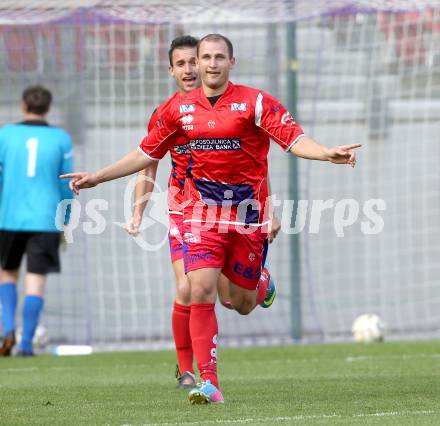 Fussball Regionalliga. SK Austria Klagenfurt gegen SAK.  Torjubel Christian Dlopst (SAK). Klagenfurt, 12.5.2013.
Foto: Kuess
---
pressefotos, pressefotografie, kuess, qs, qspictures, sport, bild, bilder, bilddatenbank