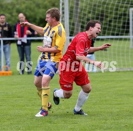 Fussball. Unterliga Ost. Woelfnitz gegen Liebenfels. Maurer Stefan (Woelfnitz), Rauter Michael (Liebenfels). Woelfnitz, 12.5.2013.
Foto: Kuess 
---
pressefotos, pressefotografie, kuess, qs, qspictures, sport, bild, bilder, bilddatenbank