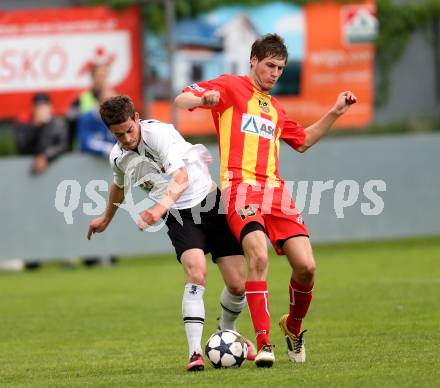 Fussball. Kaerntner Liga. ATSV Wolfsberg gegen WAC Amateure. Heine Thomas (Wolfsberg), Klicnik Marc (WAC Amateure). . Wolfsberg, 16. 5. 2013.
Foto: Kuess
---
pressefotos, pressefotografie, kuess, qs, qspictures, sport, bild, bilder, bilddatenbank