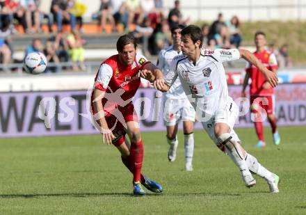 Fussball Bundesliga. RZ Pellets WAC gegen FC Admira Wacker Moedling.  Mihret Topcagic,  (WAC), Christoph Schoesswendter (Moedling). Wolfsberg, 18.5.2013.
Foto: Kuess

---
pressefotos, pressefotografie, kuess, qs, qspictures, sport, bild, bilder, bilddatenbank