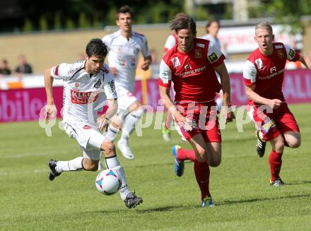 Fussball Bundesliga. RZ Pellets WAC gegen FC Admira Wacker Moedling.  Jacobo,  (WAC),  Christoph Schoesswendter (Moedling). Wolfsberg, 18.5.2013.
Foto: Kuess

---
pressefotos, pressefotografie, kuess, qs, qspictures, sport, bild, bilder, bilddatenbank