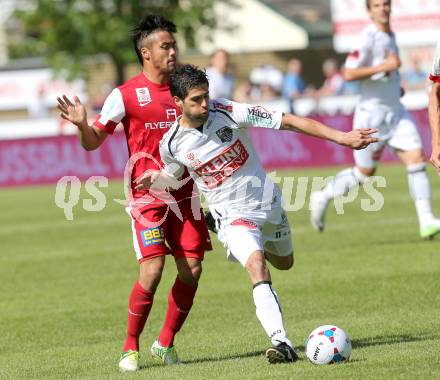 Fussball Bundesliga. RZ Pellets WAC gegen FC Admira Wacker Moedling.  Jacobo, (WAC), Stephan Palla  (Moedling). Wolfsberg, 18.5.2013.
Foto: Kuess

---
pressefotos, pressefotografie, kuess, qs, qspictures, sport, bild, bilder, bilddatenbank