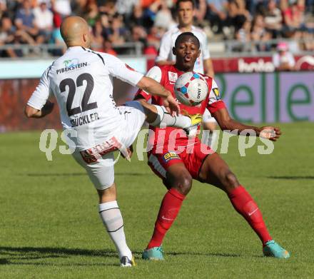 Fussball Bundesliga. RZ Pellets WAC gegen FC Admira Wacker Moedling.  Stephan Stueckler,  (WAC), Mevoungou Mekoulou Patrick (Moedling). . Wolfsberg, 18.5.2013.
Foto: Kuess

---
pressefotos, pressefotografie, kuess, qs, qspictures, sport, bild, bilder, bilddatenbank