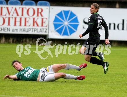 Fussball Regionalliga. Feldkirchen gegen Pasching. Mathias Regal,  (Feldkirchen), Thomas Krammer (Pasching). Feldkirchen, 24.5.2013.
Foto: Kuess
---
pressefotos, pressefotografie, kuess, qs, qspictures, sport, bild, bilder, bilddatenbank