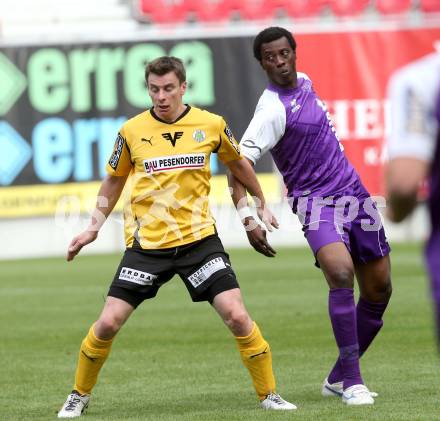 Fussball. Regionalliga. Austria Klagenfurt gegen Voecklamarkt. Eric Akoto, (Austria Klagenfurt), Peter Jozsef  (Voeklamarkt). Klagenfurt, 25.5.2013.
Foto: Kuess
---
pressefotos, pressefotografie, kuess, qs, qspictures, sport, bild, bilder, bilddatenbank