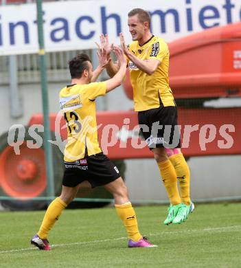 Fussball. Regionalliga. Austria Klagenfurt gegen Voecklamarkt. Torjubel Peter Orosz, Devid Stanisavljevic (Voeklamarkt). Klagenfurt, 25.5.2013.
Foto: Kuess
---
pressefotos, pressefotografie, kuess, qs, qspictures, sport, bild, bilder, bilddatenbank