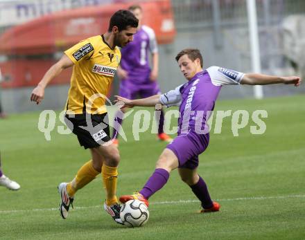 Fussball. Regionalliga. Austria Klagenfurt gegen Voecklamarkt. Fabian Miesenboeck, (Austria Klagenfurt), Stefan Sammer  (Voecklamarkt). Klagenfurt, 25.5.2013.
Foto: Kuess
---
pressefotos, pressefotografie, kuess, qs, qspictures, sport, bild, bilder, bilddatenbank