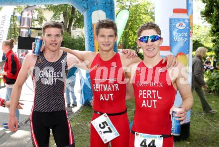 Triathlon. Oesterreichische Staatsmeisterschaft. Grillitsch Christian, Reitmayr Paul, Pertl Lukas. Poertschach, 26.5.2013.
Foto: Kuess
---
pressefotos, pressefotografie, kuess, qs, qspictures, sport, bild, bilder, bilddatenbank