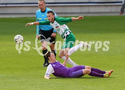 Fussball Regionalliga. SK Austria Klagenfurt gegen DSV Leoben. Fabian Miesenboeck, (Austria Klagenfurt), Miroslav Milosevic  (Leoben). Klagenfurt, 29.5.2013.
Foto: Kuess
---
pressefotos, pressefotografie, kuess, qs, qspictures, sport, bild, bilder, bilddatenbank