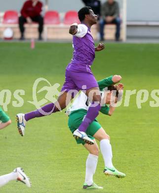 Fussball Regionalliga. SK Austria Klagenfurt gegen DSV Leoben. Eric Akoto, (Austria Klagenfurt), Florian Moritz  (Leoben). Klagenfurt, 29.5.2013.
Foto: Kuess
---
pressefotos, pressefotografie, kuess, qs, qspictures, sport, bild, bilder, bilddatenbank