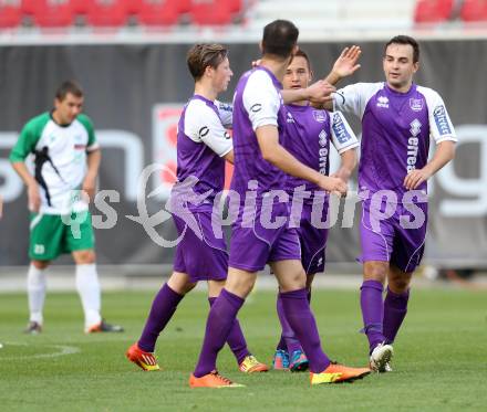 Fussball Regionalliga. SK Austria Klagenfurt gegen DSV Leoben. Torjubel Austria. Klagenfurt, 29.5.2013.
Foto: Kuess
---
pressefotos, pressefotografie, kuess, qs, qspictures, sport, bild, bilder, bilddatenbank