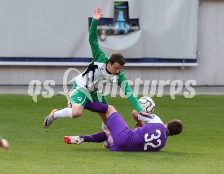 Fussball Regionalliga. SK Austria Klagenfurt gegen DSV Leoben. Grega Triplat,  (Austria Klagenfurt), Mario Giermayr (Leoben). Klagenfurt, 29.5.2013.
Foto: Kuess
---
pressefotos, pressefotografie, kuess, qs, qspictures, sport, bild, bilder, bilddatenbank