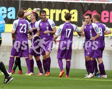 Fussball Regionalliga. SK Austria Klagenfurt gegen DSV Leoben. Torjubel Austria. Klagenfurt, 29.5.2013.
Foto: Kuess
---
pressefotos, pressefotografie, kuess, qs, qspictures, sport, bild, bilder, bilddatenbank