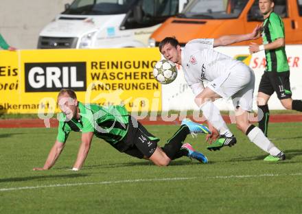 Fussball Kaerntner Liga. Voelkermarkt gegen ATUS Ferlach. Alexander Karner, (Voelkermarkt), Markus Dixer (Ferlach). Voelkermarkt, 7. 6. 2013-
Foto: Kuess
---
pressefotos, pressefotografie, kuess, qs, qspictures, sport, bild, bilder, bilddatenbank