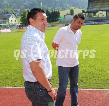 Fussball Bundesliga. WAC. Verabschiedung Trainer Nenad Bjelica. Christian Puff,  Nenad Bjelica. Wolfsberg, am 17.6.20130.
Foto: Kuess
---
pressefotos, pressefotografie, kuess, qs, qspictures, sport, bild, bilder, bilddatenbank