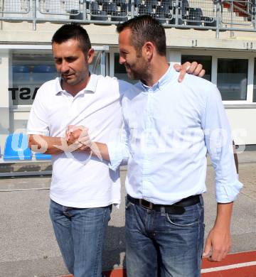 Fussball Bundesliga. WAC. Verabschiedung Trainer Nenad Bjelica. Nenad Bjelica, Hannes Jochum. Wolfsberg, am 17.6.20130.
Foto: Kuess
---
pressefotos, pressefotografie, kuess, qs, qspictures, sport, bild, bilder, bilddatenbank