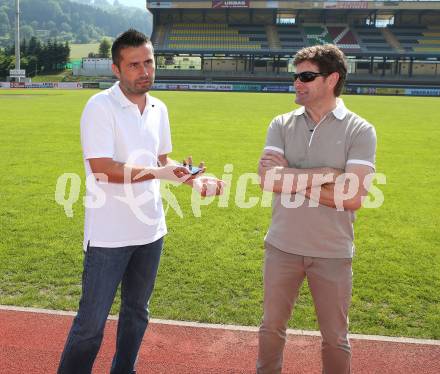 Fussball Bundesliga. WAC. Verabschiedung Trainer Nenad Bjelica.  Nenad Bjelica, Dietmar Riegler. Wolfsberg, am 17.6.20130.
Foto: Kuess
---
pressefotos, pressefotografie, kuess, qs, qspictures, sport, bild, bilder, bilddatenbank