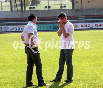 Fussball Bundesliga. WAC. Verabschiedung Trainer Nenad Bjelica. Christian Puff, Nenad Bjelica. Wolfsberg, am 17.6.20130.
Foto: Kuess
---
pressefotos, pressefotografie, kuess, qs, qspictures, sport, bild, bilder, bilddatenbank