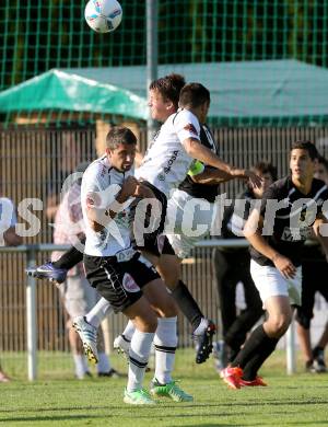 Fussball Bundesliga. Testspiel. Magdalen gegen RZ Pellets WAC. Mario Turner,  (Magdalen), Ruben Rivera, Nenad Jovanovic (WAC). Magdalen, 22.6.2013.
Foto: Kuess 
---
pressefotos, pressefotografie, kuess, qs, qspictures, sport, bild, bilder, bilddatenbank