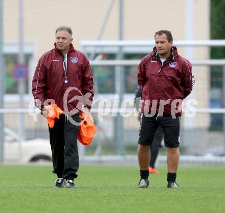 Fussball Regionalliga. Training SK Austria Klagenfurt.  Trainer Joze Prelogar, Co-Trainer Alexander Suppantschitsch. Klagenfurt, am 24.6.2013.
Foto: Kuess
---
pressefotos, pressefotografie, kuess, qs, qspictures, sport, bild, bilder, bilddatenbank