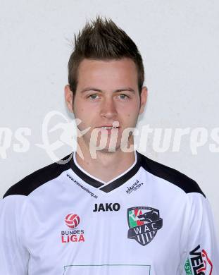 Fussball Bundesliga. RZ Pellets WAC.  Mannschaftsfototermin.  Portrait.  Kevin Vaschauner. Wolfsberg, 1.7.2013.
Foto: Kuess 
---
pressefotos, pressefotografie, kuess, qs, qspictures, sport, bild, bilder, bilddatenbank