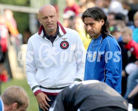 Fussball Testspiel. RZ Pellets WAC gegen Arminia Bielefeld. Trainer Slobodan Grubor, Co-Trainer Carlos Chaile (WAC). Brueckl, am 5.7.2013.
Foto: Kuess
---
pressefotos, pressefotografie, kuess, qs, qspictures, sport, bild, bilder, bilddatenbank