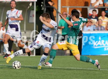 Fussball OEFB Cup. SAK gegen Voecklamarkt. Darijo Biscan (SAK), Marcel Rohrstorfer (Voecklamarkt). Welzenegg, am 12.7.2013.
Foto: Kuess
---
pressefotos, pressefotografie, kuess, qs, qspictures, sport, bild, bilder, bilddatenbank