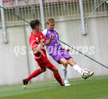 Fussball. OEFB Cup. Austria Klagenfurt gegen Wiener Viktoria. Peter Pucker (Klagenfurt), Stefan Milosavljevic  (Wien). Klagenfurt, 13.7.2013.
Foto: Kuess
---
pressefotos, pressefotografie, kuess, qs, qspictures, sport, bild, bilder, bilddatenbank