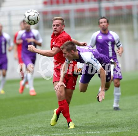 Fussball. OEFB Cup. Austria Klagenfurt gegen Wiener Viktoria. Eler Patrik (Klagenfurt), Dimic Dragan (Wien). Klagenfurt, 13.7.2013.
Foto: Kuess
---
pressefotos, pressefotografie, kuess, qs, qspictures, sport, bild, bilder, bilddatenbank