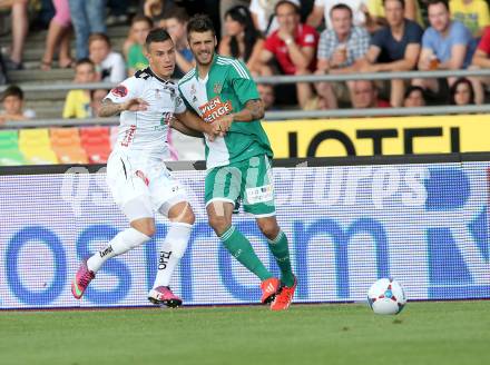 Fussball Bundesliga. RZ Pellets WAC gegen SK Rapid Wien. Sandro Gotal, (WAC), Christopher Trimmel  (Rapid). Wolfsberg, 20.7.2013.
Foto: Kuess

---
pressefotos, pressefotografie, kuess, qs, qspictures, sport, bild, bilder, bilddatenbank