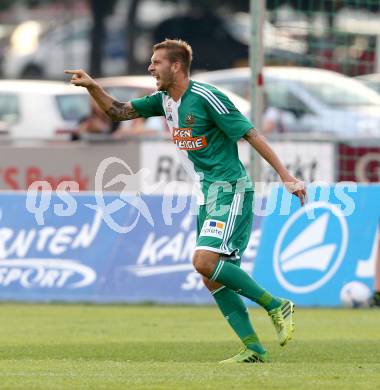 Fussball Bundesliga. RZ Pellets WAC gegen SK Rapid Wien.  Torjubel Guido Burgstaller  (Rapid). Wolfsberg, 20.7.2013.
Foto: Kuess

---
pressefotos, pressefotografie, kuess, qs, qspictures, sport, bild, bilder, bilddatenbank