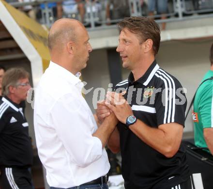 Fussball Bundesliga. RZ Pellets WAC gegen SK Rapid Wien. Ttrainer Slobodan Grubor,  (WAC), Trainer Zoran Barisic (Rapid). Wolfsberg, 20.7.2013.
Foto: Kuess

---
pressefotos, pressefotografie, kuess, qs, qspictures, sport, bild, bilder, bilddatenbank