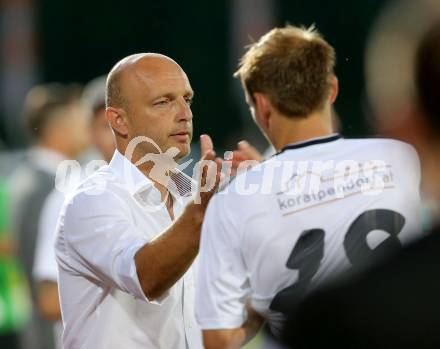 Fussball Bundesliga. RZ Pellets WAC gegen SK Rapid Wien. Trainer Solbodan Grubor, Danijel Micic (WAC). Wolfsberg, 20.7.2013.
Foto: Kuess

---
pressefotos, pressefotografie, kuess, qs, qspictures, sport, bild, bilder, bilddatenbank