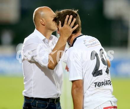 Fussball Bundesliga. RZ Pellets WAC gegen SK Rapid Wien. Trainer Slobodan Grubor, Mihret Topcagic (WAC). Wolfsberg, 20.7.2013.
Foto: Kuess

---
pressefotos, pressefotografie, kuess, qs, qspictures, sport, bild, bilder, bilddatenbank