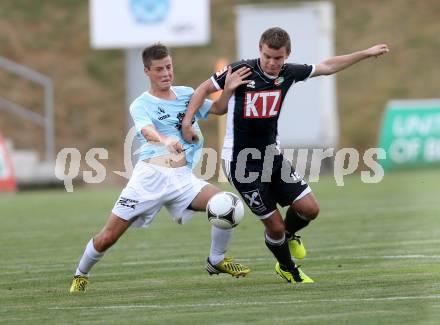 Fussball Kaerntner Liga. St. Veit gegen Gmuend. Patrick Rupprecht,  (St. Veit), Marvin Metzler (Gmuend). St. Veit, am 26.7.2013.
Foto: Kuess
---
pressefotos, pressefotografie, kuess, qs, qspictures, sport, bild, bilder, bilddatenbank