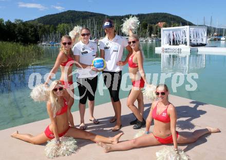 Beachvolleyball. Beach Volleyball Grand Slam 2013. Pressekonferenz. Katharina Elisabeth SCHUETZENHOREFER, Barbara HANSEL. Klagenfurt, 30.7.2013.
Foto: Kuess
---
pressefotos, pressefotografie, kuess, qs, qspictures, sport, bild, bilder, bilddatenbank