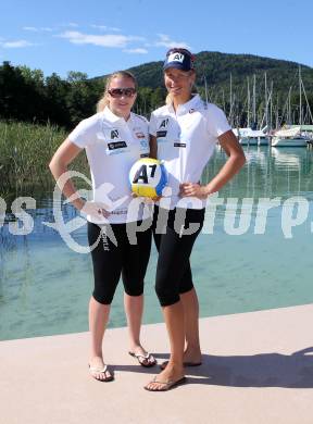 Beachvolleyball. Beach Volleyball Grand Slam 2013. Pressekonferenz. Katharina Elisabeth SCHUETZENHOREFER, Barbara HANSEL. Klagenfurt, 30.7.2013.
Foto: Kuess
---
pressefotos, pressefotografie, kuess, qs, qspictures, sport, bild, bilder, bilddatenbank