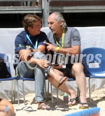 Beachvolleyball. Beach Volleyball Grand Slam 2013.  Hannes Jagerhofer, Peter Kleinmann. Klagenfurt, 30.7.2013.
Foto: Kuess
---
pressefotos, pressefotografie, kuess, qs, qspictures, sport, bild, bilder, bilddatenbank