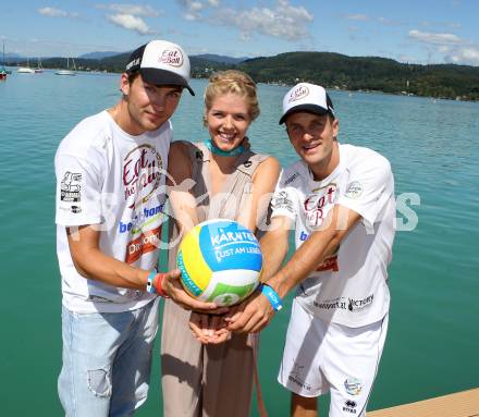 Beachvolleyball. Beach Volleyball Grand Slam 2013. Pressekonferenz.  Robin Valentin SEIDL, Alexander Xandi HUBER. Klagenfurt, 30.7.2013.
Foto: Kuess
---
pressefotos, pressefotografie, kuess, qs, qspictures, sport, bild, bilder, bilddatenbank