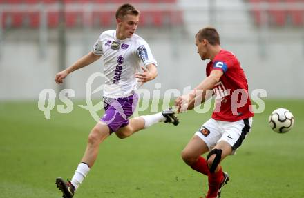 Fussball. Regionalliga. SAK gegen SK Austria Klagenfurt gegen St. Florian. Patrik Eler (Austria Klagenfurt), Dominic Winkler (St. Florian). Klagenfurt, 9.6.2013.
Foto: Kuess
---
pressefotos, pressefotografie, kuess, qs, qspictures, sport, bild, bilder, bilddatenbank